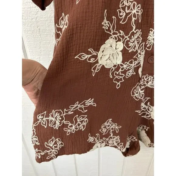 Fashion Nova Floral Romper Brown Boho Vacation Resort Wear Shorts Romper XS - Picture 4 of 10